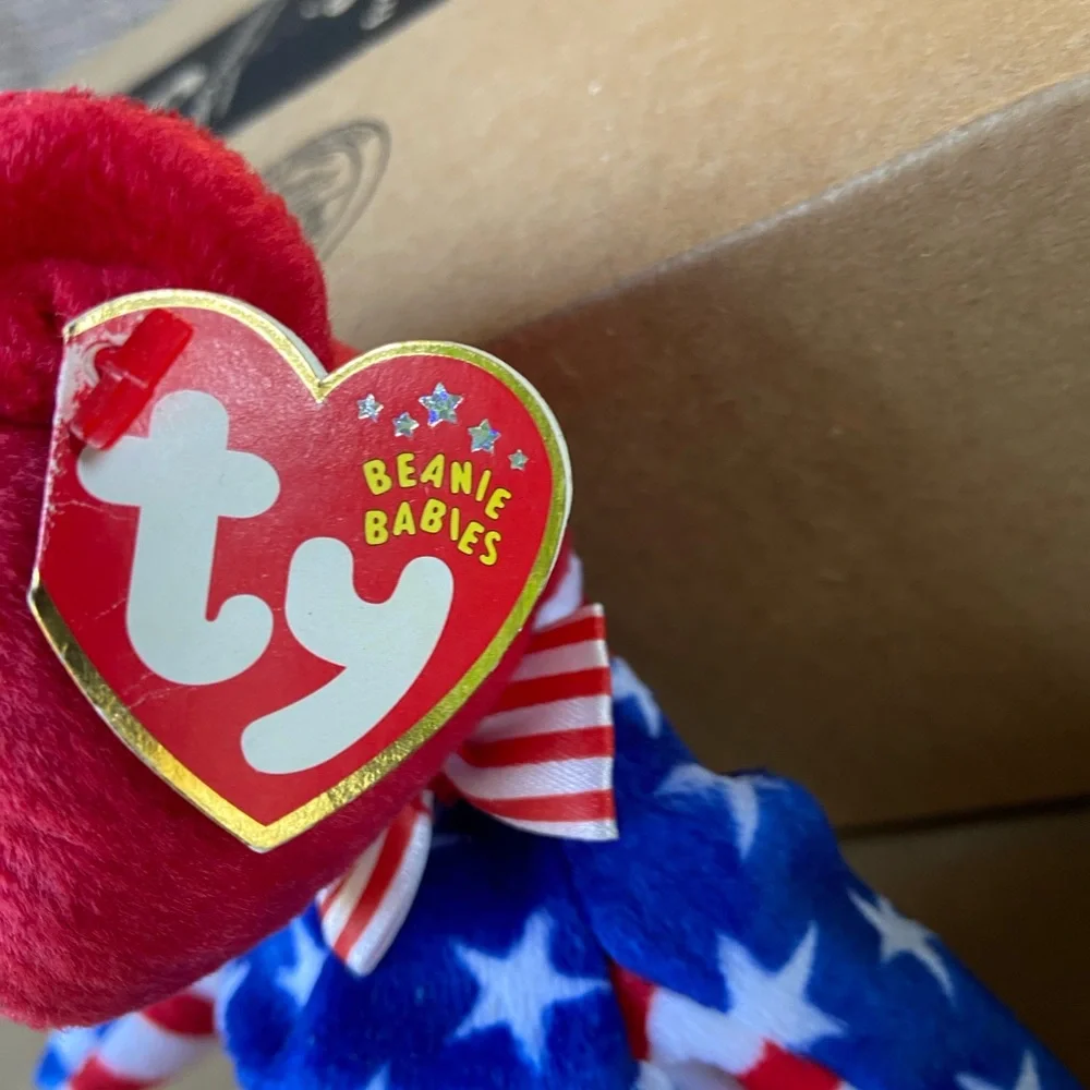 TY beanie baby red white and blue Stars and Stripes Fourth of July